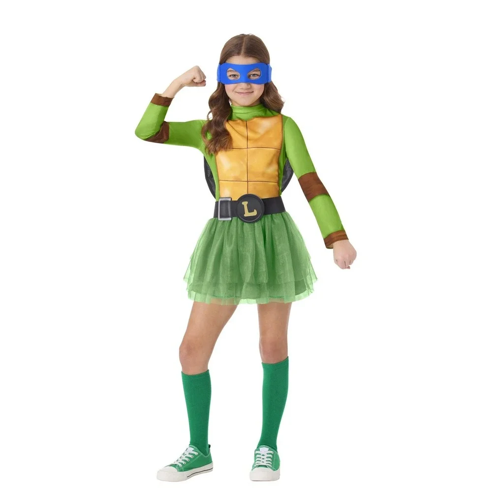 TMNT Teenage Mutant Ninja Turtles Girls Costume Dress Size M 7/8 4-in-1 NWT